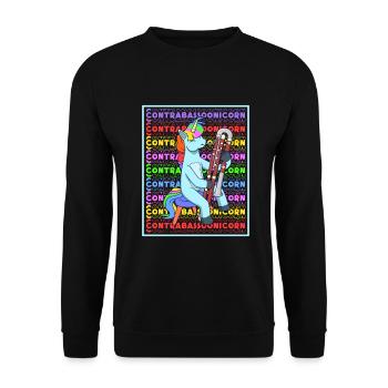 Contrabassoonicorn - Einhorn mit Kontrafagott - Unisex Pullover - Schwarz - Vorne - Alina (178cm) & Michal (187cm)