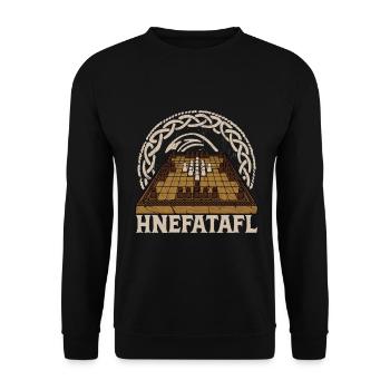Historisches Brettspiel Hnefatafl - Unisex Pullover - Schwarz - Vorne - Alina (178cm) & Michal (187cm)