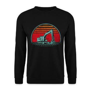 Opérateur de pelle Opérateur de machine lourde Retro - Sweat-shirt Unisexe - noir - Devant - Alina (178cm) & Michal (187cm)