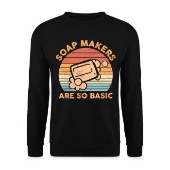 Funny soap making soap maker - Unisex Sweatshirt - black - Front - Alina (178cm) & Michal (187cm)