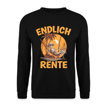 Endlilch Rente Palmen Hängematte Strand Sarkasmus - Unisex Pullover - Schwarz - Vorne - Alina (178cm) & Michal (187cm)