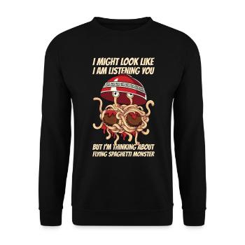 FSM Pastafarian - Unisex Pullover - Schwarz - Vorne - Alina (178cm) & Michal (187cm)