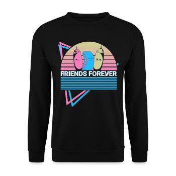Lustiger Hot Dog Hotdog Retro - Unisex Pullover - Schwarz - Vorne - Alina (178cm) & Michal (187cm)