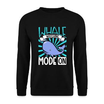 Whale Watcher Mode On - Whale Watching - Unisex Sweatshirt - black - Front - Alina (178cm) & Michal (187cm)