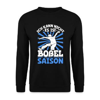 Ich kann nicht es ist Boßel Saison - Bosseln - Unisex Pullover - Schwarz - Vorne - Alina (178cm) & Michal (187cm)