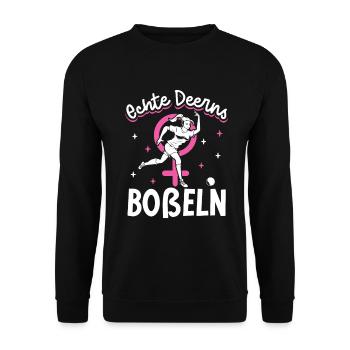 Echte Deerns Boßeln - Unisex Pullover - Schwarz - Vorne - Alina (178cm) & Michal (187cm)