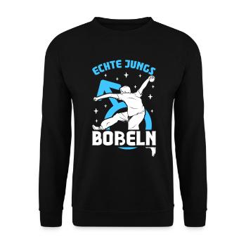 Echte Jungs Boßeln - Unisex Pullover - Schwarz - Vorne - Alina (178cm) & Michal (187cm)