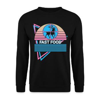 Lustige Jagd Retro - Unisex Pullover - Schwarz - Vorne - Alina (178cm) & Michal (187cm)