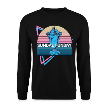 Eiscreme Retro - Unisex Pullover - Schwarz - Vorne - Alina (178cm) & Michal (187cm)