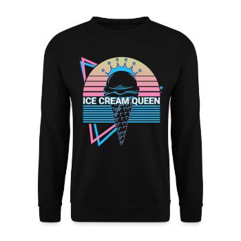Crème glacée rétro - Sweat-shirt Unisexe - noir - Devant - Alina (178cm) & Michal (187cm)