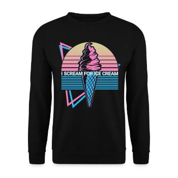Ice Cream Retro - Unisex Sweatshirt - black - Front - Alina (178cm) & Michal (187cm)