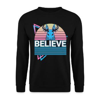 Schakalope Retro Kryptide Kryptozoologie - Unisex Pullover - Schwarz - Vorne - Alina (178cm) & Michal (187cm)