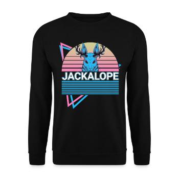 Schakalope Retro Kryptide Kryptozoologie - Unisex Pullover - Schwarz - Vorne - Alina (178cm) & Michal (187cm)