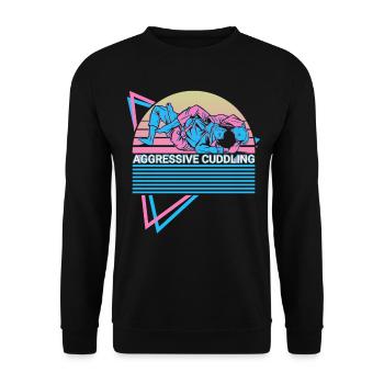 Jiu Jitsu amusant BJJ Rétro - Sweat-shirt Unisexe - noir - Devant - Alina (178cm) & Michal (187cm)