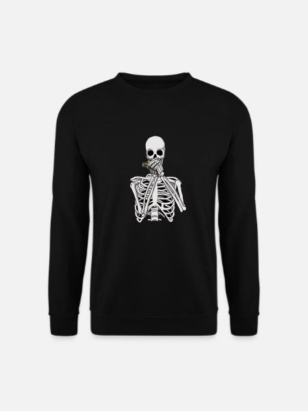 Skeleton joue de l’harmonica - Sweat-shirt Unisexe - noir