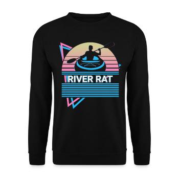 Funny Kayak Kayaking Retro - Unisex Sweatshirt - black - Front - Alina (178cm) & Michal (187cm)