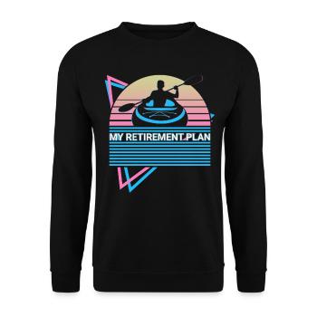 Funny Kayak Kayaking Retro - Unisex Sweatshirt - black - Front - Alina (178cm) & Michal (187cm)