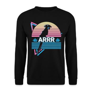 Parakeet Parrot Retro - Unisex Sweatshirt - black - Front - Alina (178cm) & Michal (187cm)
