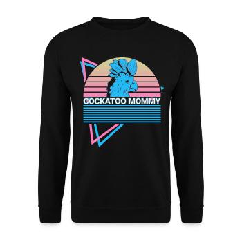 Cockatoo Mama Retro - Unisex Sweatshirt - black - Front - Alina (178cm) & Michal (187cm)