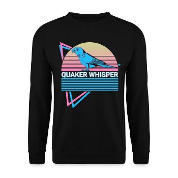 Quaker Whisperer Parrot Rétro - Sweat-shirt Unisexe - noir - Devant - Alina (178cm) & Michal (187cm)