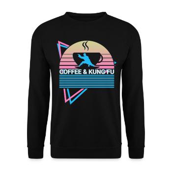Kung Fu Retro - Unisex Pullover - Schwarz - Vorne - Alina (178cm) & Michal (187cm)