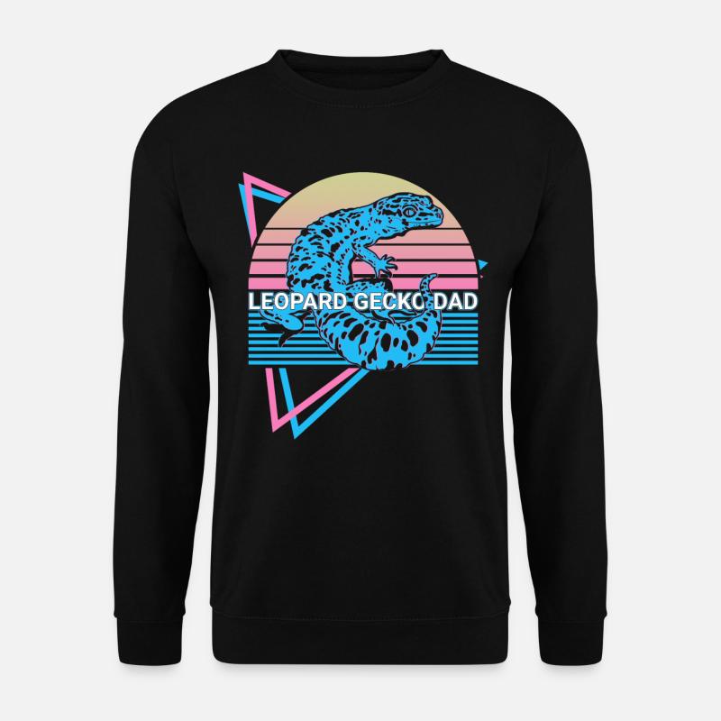 Leopard Gecko Papa Retro - Unisex Sweatshirt - black