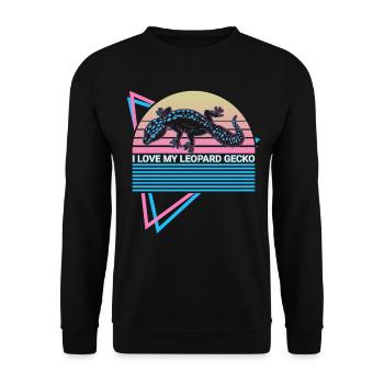 Gecko léopard Rétro - Sweat-shirt Unisexe - noir - Devant - Alina (178cm) & Michal (187cm)