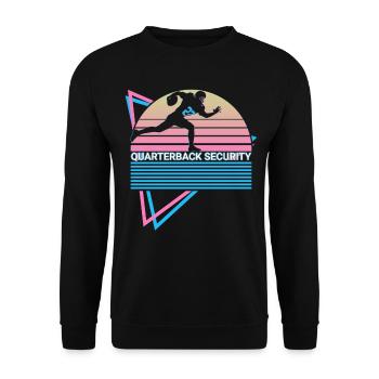 Football Lineman Retro - Unisex Sweatshirt - black - Front - Alina (178cm) & Michal (187cm)