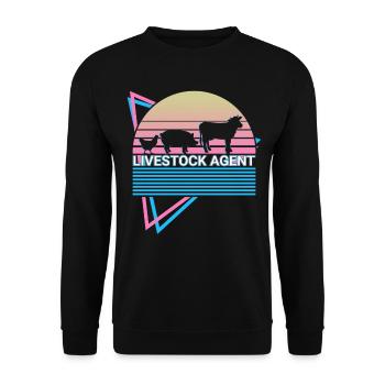 Viehzucht Retro - Unisex Pullover - Schwarz - Vorne - Alina (178cm) & Michal (187cm)