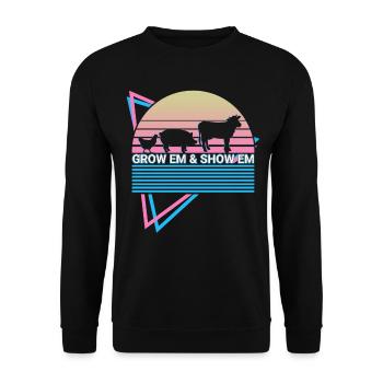 Viehzucht Retro - Unisex Pullover - Schwarz - Vorne - Alina (178cm) & Michal (187cm)