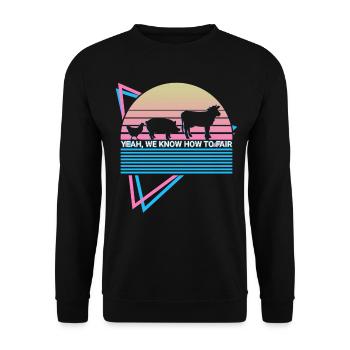 Viehzucht Retro - Unisex Pullover - Schwarz - Vorne - Alina (178cm) & Michal (187cm)