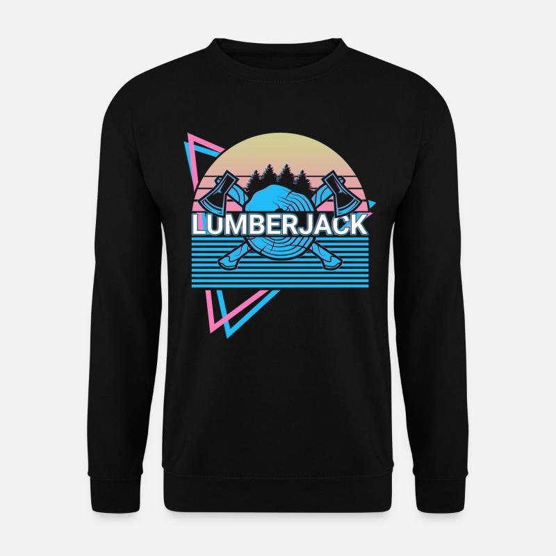 Lumberjack Woodworking Retro - Unisex Sweatshirt - black