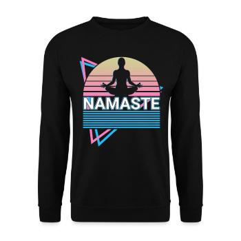 Meditation Yoga Retro - Unisex Pullover - Schwarz - Vorne - Alina (178cm) & Michal (187cm)
