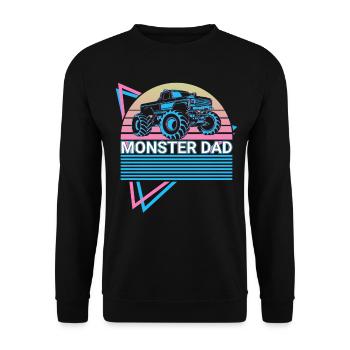 Monster Truck Papa Rétro - Sweat-shirt Unisexe - noir - Devant - Alina (178cm) & Michal (187cm)