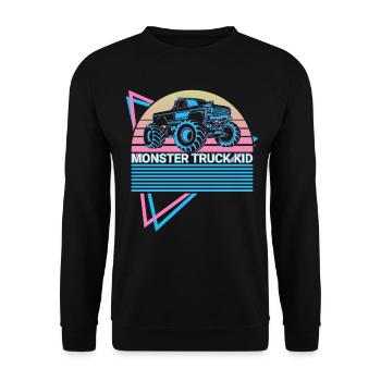 Monstertruck Retro - Unisex Pullover - Schwarz - Vorne - Alina (178cm) & Michal (187cm)
