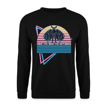 Mothman Crypto Cryptozoology Retro - Unisex Sweatshirt - black - Front - Alina (178cm) & Michal (187cm)