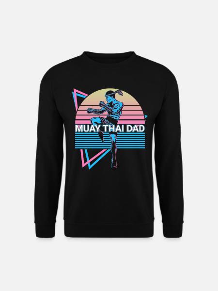 Muay Thai Dad Kickboxing Retro - Unisex Sweatshirt - black