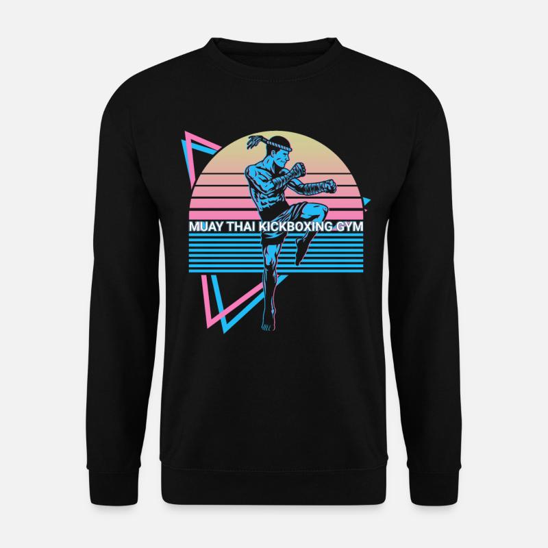 Muay Thai Kickboxen Retro - Unisex Pullover - Schwarz