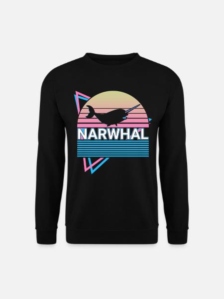 Narwhal Retro - Unisex Sweatshirt - black