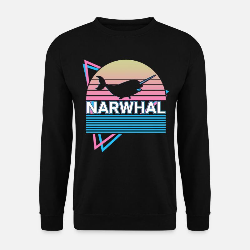 Narwhal Retro - Unisex Sweatshirt - black