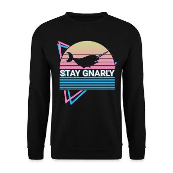 Narwal Retro - Unisex Pullover - Schwarz - Vorne - Alina (178cm) & Michal (187cm)