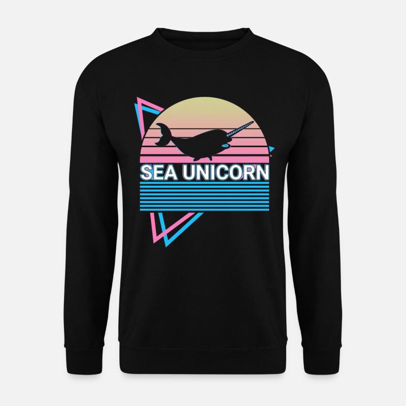 Narwhal Retro - Unisex Sweatshirt - black