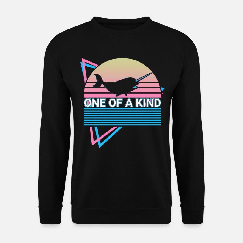 Narwal Retro - Unisex Pullover - Schwarz