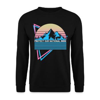 National Park Retro - Unisex Pullover - Schwarz - Vorne - Alina (178cm) & Michal (187cm)