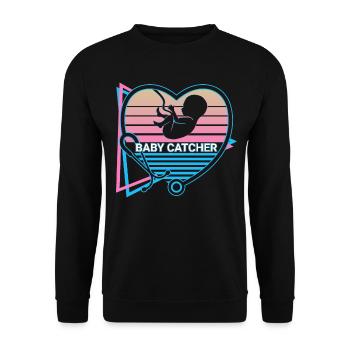 Obgyn Retro - Unisex Sweatshirt - black - Front - Alina (178cm) & Michal (187cm)