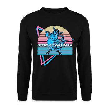 Wellensittich Sittich Retro - Unisex Pullover - Schwarz - Vorne - Alina (178cm) & Michal (187cm)
