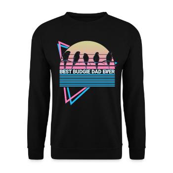 Budgie Parakeet Retro - Unisex Sweatshirt - black - Front - Alina (178cm) & Michal (187cm)