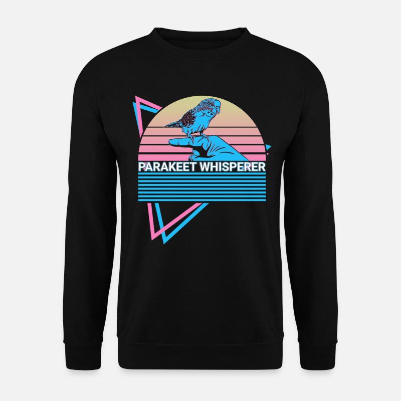 Budgie Parakeet Retro - Unisex Sweatshirt - black