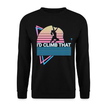 Rock Climbing Rock Climber Retro - Unisex Sweatshirt - black - Front - Alina (178cm) & Michal (187cm)