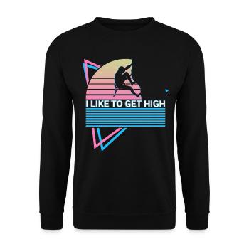 Rock Climbing Rock Climber Retro - Unisex Sweatshirt - black - Front - Alina (178cm) & Michal (187cm)